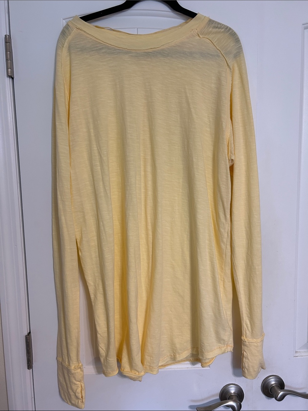 We The Free Soft Pastel Yellow Long-Sleeve Tee